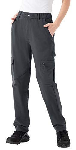 YSENTO Damen Outdoor Wanderhose Wasserdicht Schnelltrocknend Atmungsaktiv Camping Trekkinghose Funktionshose(Dunkelgrau,S) von YSENTO