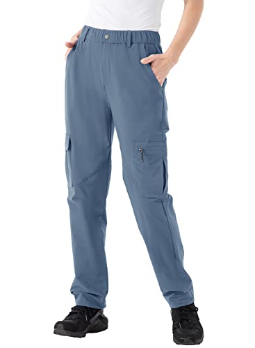 YSENTO Damen Outdoorhose Wasserdicht Wanderhose Leichte Schnelltrocknende Arbeitshose Funktionshose mit Taschen(Blau,XXL) von YSENTO