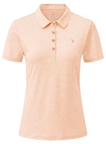 YSENTO Damen Poloshirt Kurzarm Golf Shirt Leicht Polohemd Atmungsaktives Sport Oberteil Funktion Tennis Shirt(Hellorange,S) von YSENTO