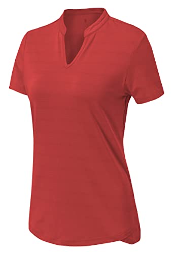 YSENTO Damen Sport Shirt Kurzarm Laufshirt Funktionsshirt Atmungsaktive Schnell Trockened Gym Yoga Tennis Tops(Rot-2,2XL) von YSENTO