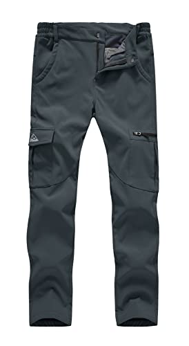 YSENTO Damen Wanderhose Wasserdicht Outdoorhose Softshellhose Winter Skihose Gefütterte Snowboardhose Trekkinghose Funktionshose(Grau,S) von YSENTO