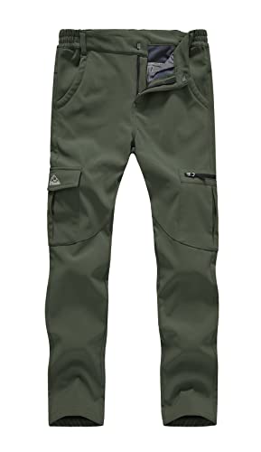 YSENTO Damen Wanderhose Wasserdicht Outdoorhose Softshellhose Winter Skihose Gefütterte Snowboardhose Trekkinghose Funktionshose(Grün,XL) von YSENTO