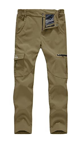 YSENTO Damen Wanderhose Wasserdicht Outdoorhose Softshellhose Winter Skihose Gefütterte Snowboardhose Trekkinghose Funktionshose(Khaki,2XL) von YSENTO