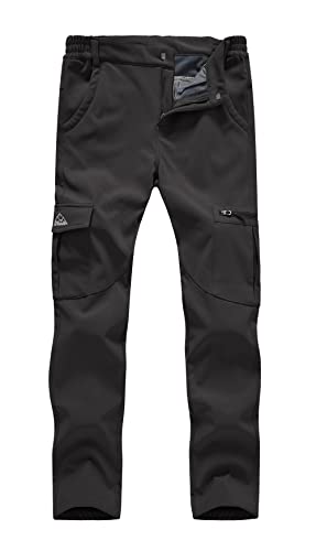 YSENTO Damen Wanderhose Wasserdicht Outdoorhose Softshellhose Winter Skihose Gefütterte Snowboardhose Trekkinghose Funktionshose(Schwarz,L) von YSENTO