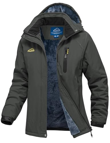 YSENTO Damen Winterjacke Wasserdicht Skijacke Softshelljacke Warm Gefüttert Winddicht Outdoor Snowboardjacke(Dunkelgrau,XS) von YSENTO