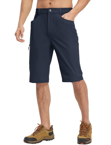 YSENTO Herren 3/4 Kurze Hosen OutdoorShorts Kurze Cargohose Wanderhose Stretch Trekkinghose(Marine,30) von YSENTO