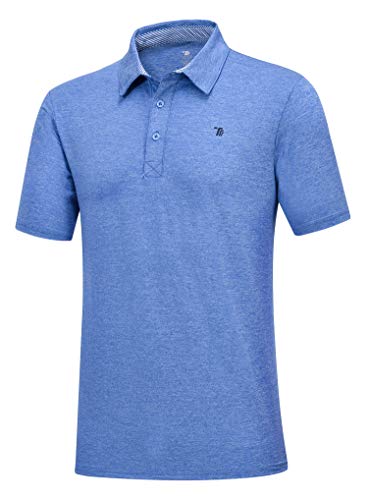 YSENTO Herren Golf Poloshirt Kurzarm Polohemd Sport Tennis Running Freizeit Einfarbig T-Shirts mit Polokragen(Blau,S) von YSENTO
