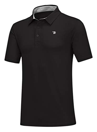 YSENTO Herren Golf Poloshirt Kurzarm Polohemd Sport Tennis Running Freizeit Einfarbig T-Shirts mit Polokragen(Schwarz,S) von YSENTO