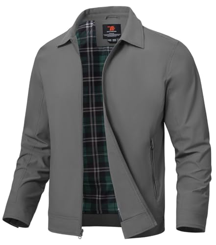 YSENTO Herren Jacke Bomberjacke Sommer Leichte Übergangsjacke Fliegerjacke Windbreaker Blouson Jacke(Dunkelgrau,S) von YSENTO