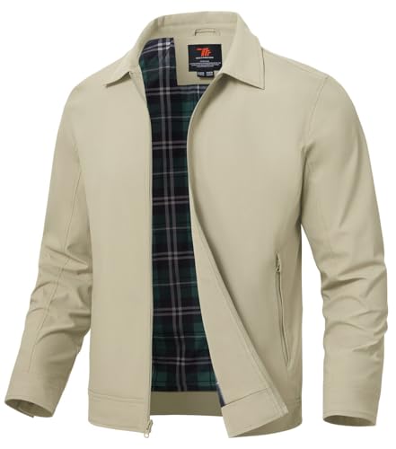 YSENTO Herren Jacke Bomberjacke Sommer Leichte Übergangsjacke Fliegerjacke Windbreaker Blouson Jacke(Hell Khaki,M) von YSENTO