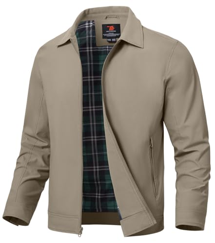 YSENTO Herren Jacke Bomberjacke Sommer Leichte Übergangsjacke Fliegerjacke Windbreaker Blouson Jacke(Khaki,S) von YSENTO