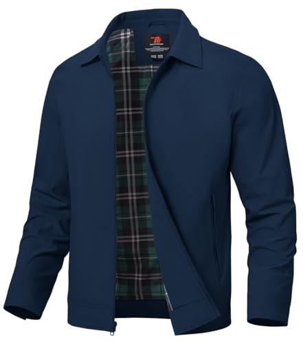 YSENTO Herren Jacke Bomberjacke Sommer Leichte Übergangsjacke Fliegerjacke Windbreaker Blouson Jacke(Marine,2XL) von YSENTO