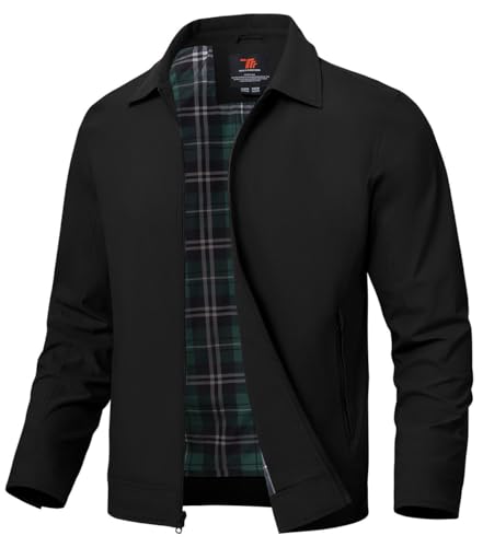 YSENTO Herren Jacke Bomberjacke Sommer Leichte Übergangsjacke Fliegerjacke Windbreaker Blouson Jacke(Schwarz,3XL1) von YSENTO