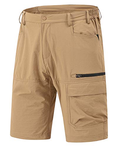 YSENTO Herren Kurze Hosen Outdoor Cargo Shorts Schnelltrocknend Leicht Wandershorts Kurz Hose mit 5 Taschen(Schwarz,36) von YSENTO