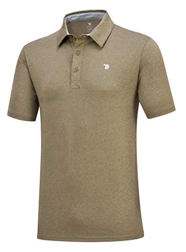 YSENTO Herren Poloshirt Kurzarm Sport T-Shirt Golf Tennis Schnelltrocknend Polohemd Basic Laufshirt(Armeegrün,M) von YSENTO
