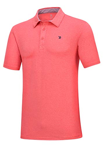 YSENTO Herren Poloshirt Kurzarm Sport T-Shirt Golf Tennis Schnelltrocknend Polohemd Basic Laufshirt(Orange,2XL) von YSENTO