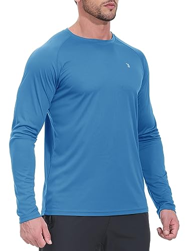 YSENTO Herren Rashguard UPF 50+ UV Schutz Shirt Schnell trocknen Leichter Sonnenschutz Langarm Funktions Schwimmshirt(Dunkelblau,XL) von YSENTO