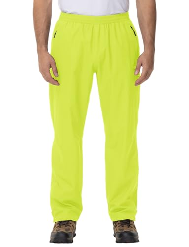 YSENTO Herren Regenhose Wasserdicht Outdoorhose Wanderhose Leichte Atmungsaktiv Trekkinghose Fahrradhose(Gelb,S) von YSENTO