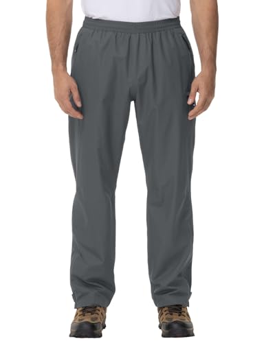 YSENTO Herren Regenhose Wasserdicht Outdoorhose Wanderhose Leichte Atmungsaktiv Trekkinghose Fahrradhose(Grau,L) von YSENTO