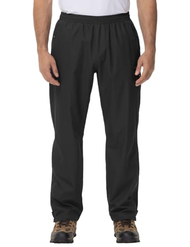 YSENTO Herren Regenhose Wasserdicht Outdoorhose Wanderhose Leichte Atmungsaktiv Trekkinghose Fahrradhose(Schwarz,S) von YSENTO
