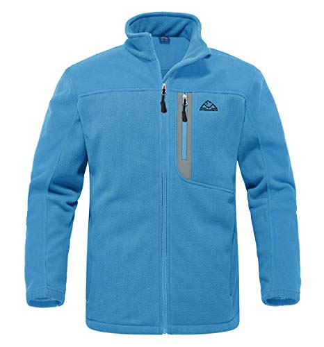 YSENTO Herren Softshelljacke Winter Camping Freizeit Trekking Jagd Weiche Herbst Outdoorjacken mit Reißverschluss(Himmelblau,S) von YSENTO