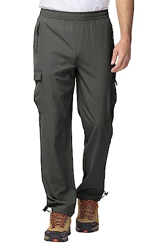 YSENTO Herren Wanderhose Outdoorhose Trekkinghose Sommer Leichte Atmungsaktiv Schnell Trockend Funktionshose Wasserdicht(Dunkelgrau,2XL) von YSENTO