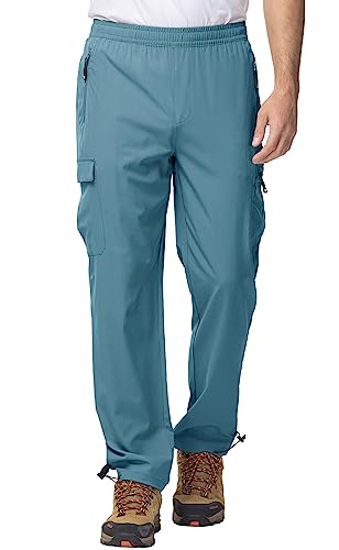 YSENTO Herren Wanderhose Outdoorhose Trekkinghose Sommer Leichte Atmungsaktiv Schnell Trockend Funktionshose Wasserdicht(Graublau,2XL) von YSENTO