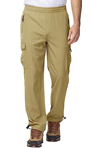 YSENTO Herren Wanderhose Outdoorhose Trekkinghose Sommer Leichte Atmungsaktiv Schnell Trockend Funktionshose Wasserdicht(Khaki,L) von YSENTO