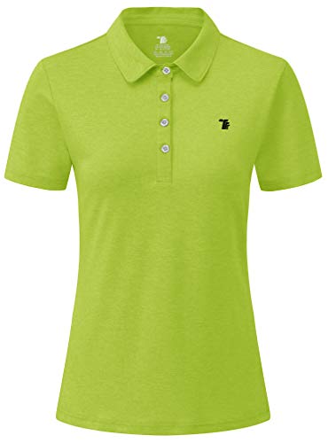 YSENTO Poloshirt für Damen Kurzarm T-Shirt Quick Dry Atmungsaktiv Leichte Sommer Golf T Shirts mit Polokragen(Grün,3XL) von YSENTO