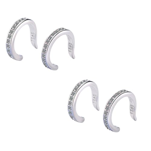 YSEWGFV Wiederverwendbare, nicht-chirurgische Ohrkorrektur-Clips – Komfortable, dezente Ohrringe mit Strasssteinen in Gold und Silber für abstehende Ohren (2pc-a,Medium) von YSEWGFV