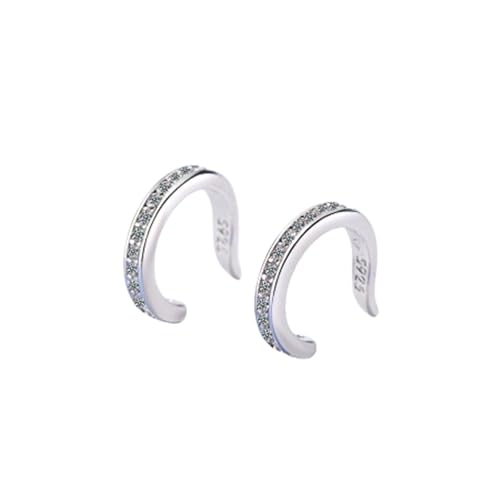 YSEWGFV Wiederverwendbare, nicht-chirurgische Ohrkorrektur-Clips – Komfortable, dezente Ohrringe mit Strasssteinen in Gold und Silber für abstehende Ohren (Silver,Medium) von YSEWGFV