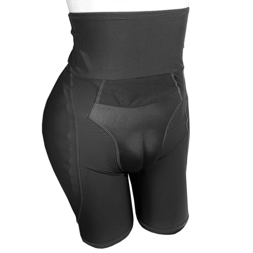 YSFUKNQG Transgender Booty Enhancer Pad Unterwäsche Boxershorts Shorts hohe Taille Männer verstecken Gaff Panty Shapwear(Schwarz,XL) von YSFUKNQG