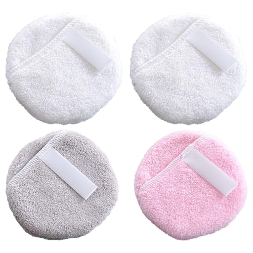 4 Runde Make -Up -Entferner, Ultra -Fine -Faser -Make -Up -Pads, Wiederverwendetes Gesichtswaschen, Frauen -Make -Up -Pads, Weiche Plüsch -Make -Up -Pads von YSJCHEBS