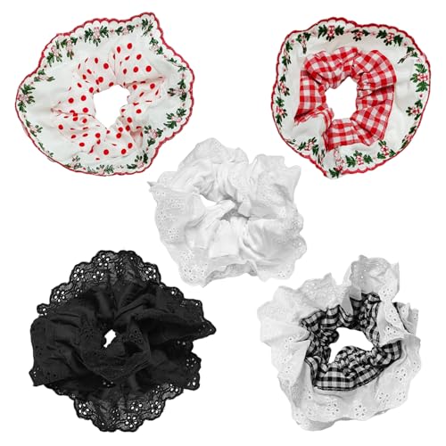 5 Stück Dickdarm-Haargummis, Extra Große Damen-Haargummis, Einfache Und Modische Elastische Haargummis, Kugelkopf-Pferdeschwanz-Haar-Accessoires, Haar-Accessoires von YSJCHEBS