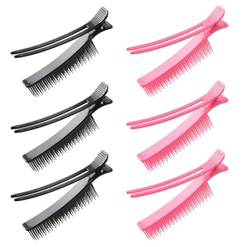 6 Stück Segmentierte Haarspangen, Einfache Einfarbige Haarspangen, Damen-Haarspangen, Rutschfeste Haarwerkzeuge, Haartrennklammern, Haarstyling-Zubehör von YSJCHEBS