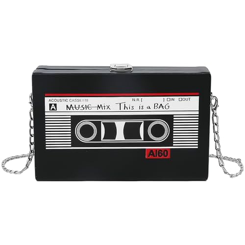 YSJCHEBS 1 Radio -Messenger -Tasche, Retro Modische Umhängetasche, Weibliche Kettenbeutel, Persönlichkeit Kleiner Quadratischer Tasche, Kreative Handtasche, Accessoires Für Bekleidungsdressing von YSJCHEBS