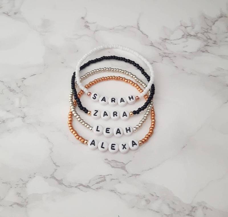 Name Armband, Initial Benutzerdefinierte Perle Freundschaft Personalisierte Paare Armband Name Armband, Initial Benutzerdefinierte Perle Freundschaft Personalisierte Paare Armband von YSJEWELS
