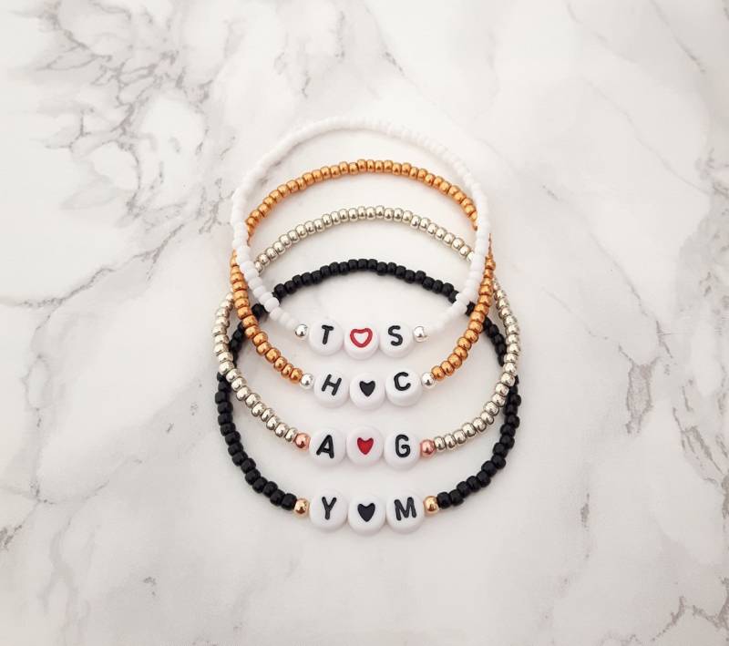 Name Armband, Initial Benutzerdefinierte Perle Freundschaft Personalisierte Paare Armband Name Armband, Initial Benutzerdefinierte Perle Freundschaft Personalisierte Paare Armband von YSJEWELS