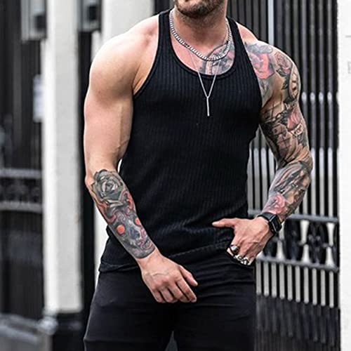 Herren Tank-Top Sportliches T Shirt Sommer Ärmellose Schnelltrocknendes Weste Beige Tankshirt Muscle-Shirt Sportunterhemden Sweatjacke Männer Sport Tops Bodybuilding Shirt XXL von YSJZBS