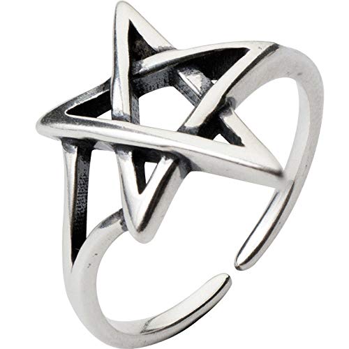 Damen 925 Sterling Silber Einzigartig Ringe,Grandes Estrellas De David Anillos para La Mujer Tamaño Ajustable Anillo Señoras Boho Declaración Joyas Festival Estudiantil De Regalo Match Estilo E von YSMO