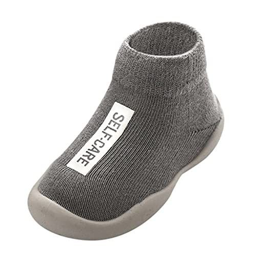 YSSH Kleinkind Schuhe Krabbelschuhe Baby Lauflernschuhe Weicher Boden Socken Atmungsaktiv Bodensocken Kleinkinderschuhe Strick Weiche Sohle, Grau, 21 EU von YSSH