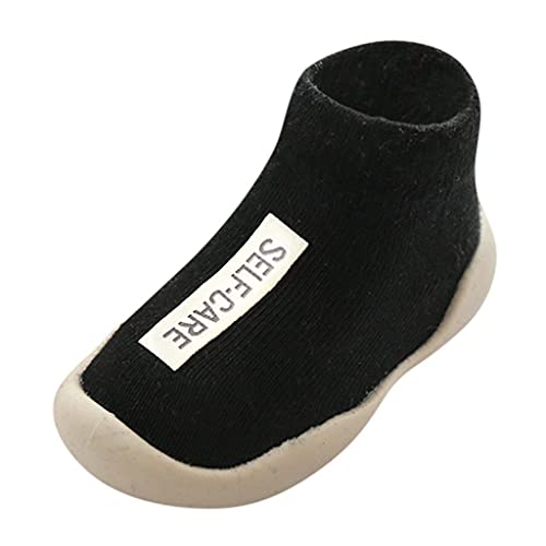 YSSH Kleinkind Schuhe Krabbelschuhe Baby Lauflernschuhe Weicher Boden Socken Atmungsaktiv Bodensocken Kleinkinderschuhe Strick Weiche Sohle, Schwarz, 21 EU von YSSH