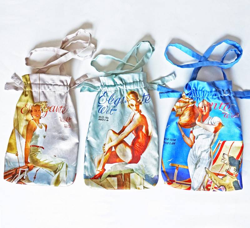 Art-Déco Beutel Aus Bio-Baumwolle, Kleine Henkeltasche von YSTEER