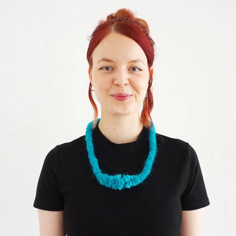 Blaue Upcycling Halskette Handmade Türkis von YSTEER