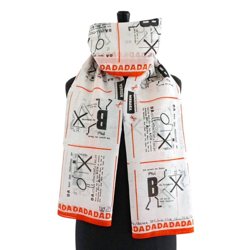Dadaismus Tücher Aus Bio-Baumwolle Und Seide, Weiß Rot Schwarz von YSTEER