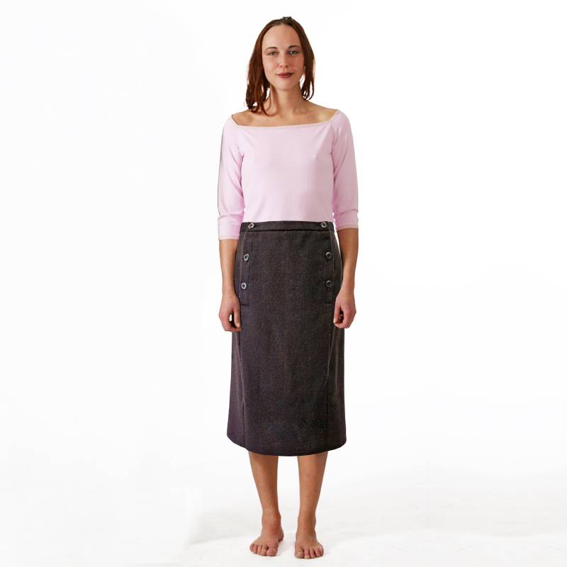 Doppelreihiger Rock Kniebedeckend von YSTEER