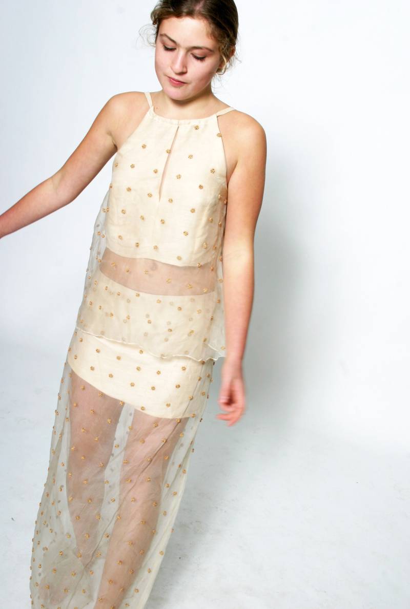 Frauen Perlen Rock Bestickt Spitze Seide Leinen Hanf von YSTEER