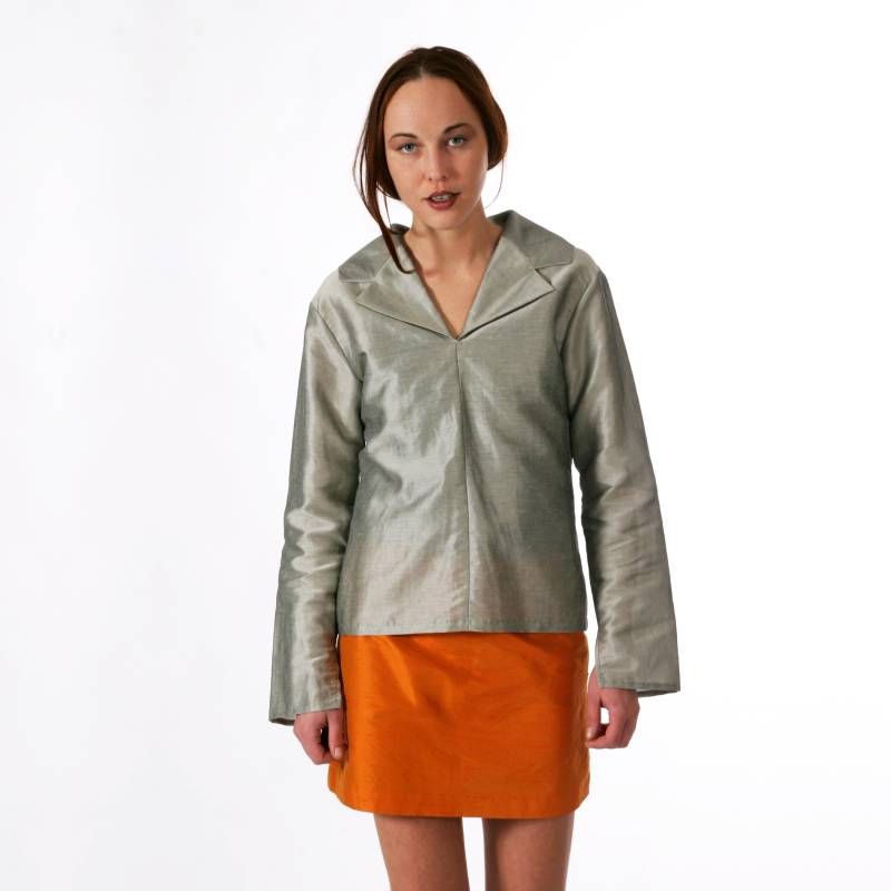 Kurzer Seiden Rock in Weiß Minirock Dupion-Seide von YSTEER