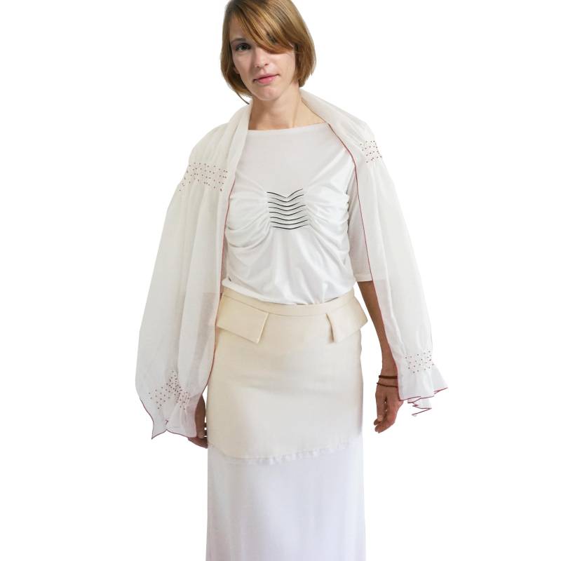 Langer Rock Mit Klappentaschen in Weiß Und Schwarz von YSTEER