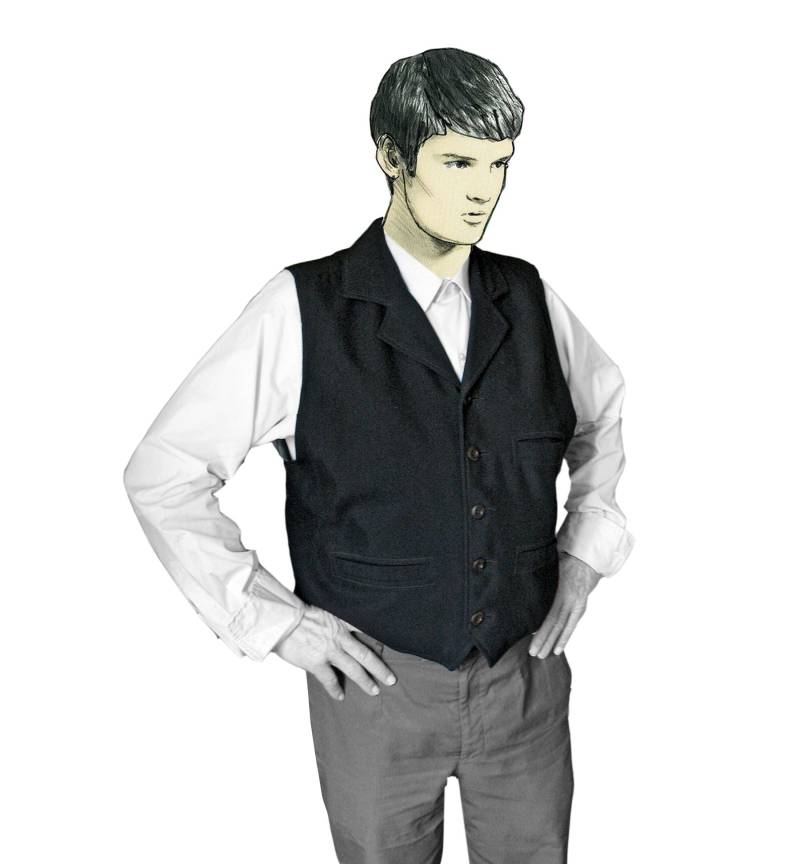 Männer Weste Mit Revers Und Taschen in Verschiedenen Stoffen von YSTEER